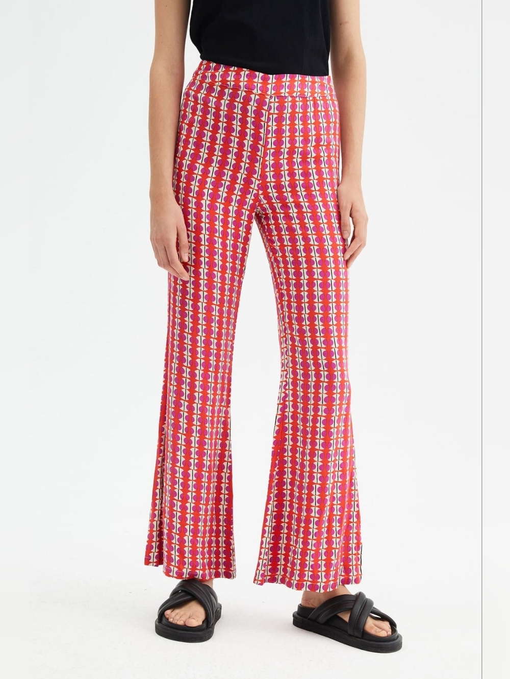Geo Print Flare Pants